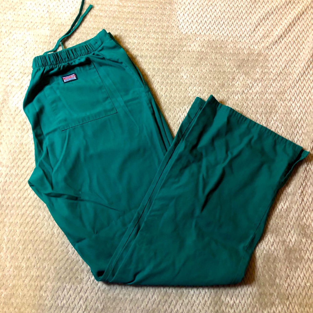 Cherokee Flare Medium Scrub Pants Hunter Green